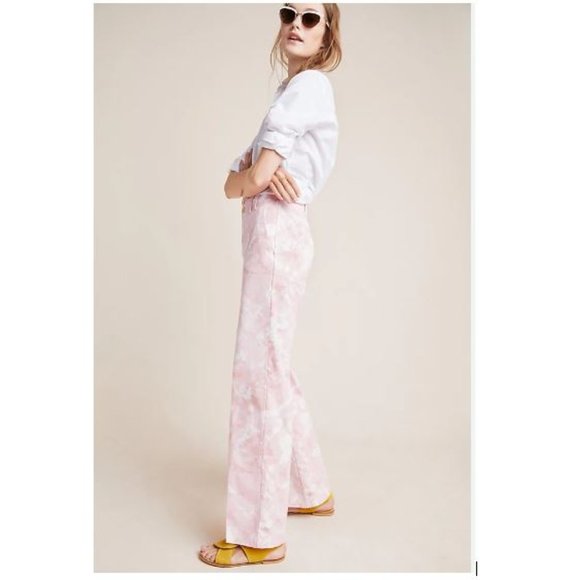 Jamie Trousers from Anthropologie in Pink Motif - Size 8 - Picture 1 of 7